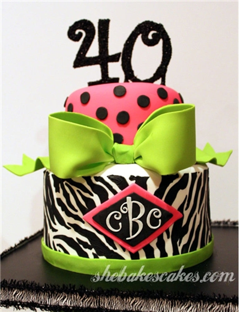 Zebra Skin Cake using the Cake Stencil Sides by Designer Stencils