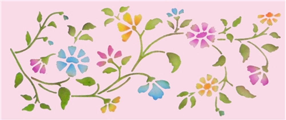 Chintz Floral Cake Stencil Side by Designer Stencils Fondant
