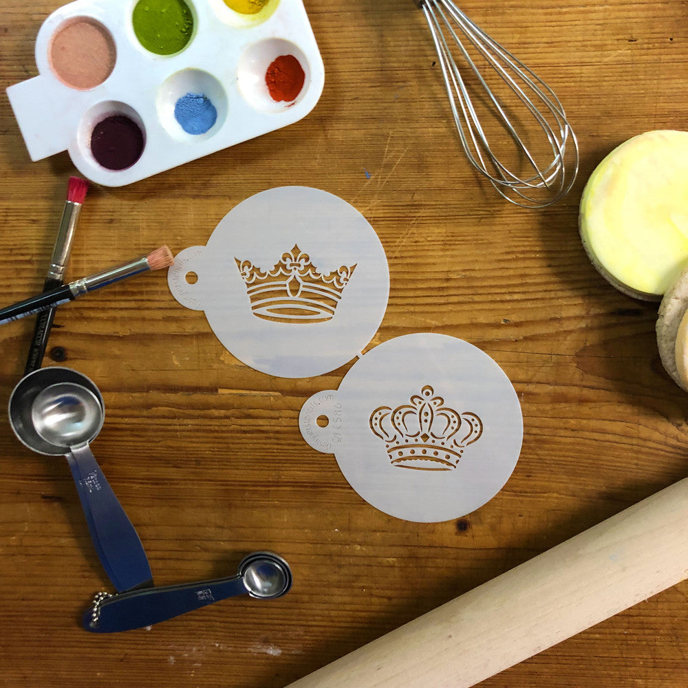 Royal Crowns Round Cookie Stencil Set by Designer Stencils