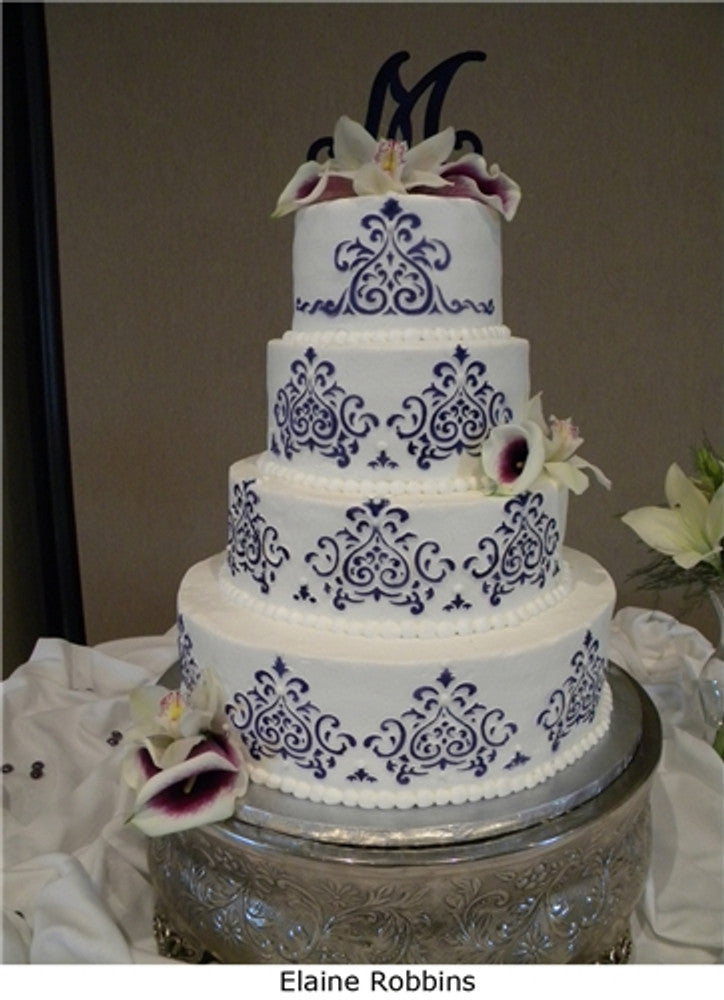 Elaine's Cake Stencil Set by Designer Stencils Tiered Cake by Elaine Robbins