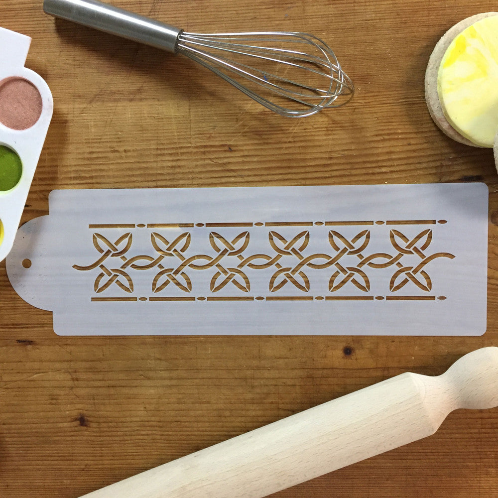 Celtic Twine Cake Stencil Side by Designer Stencils