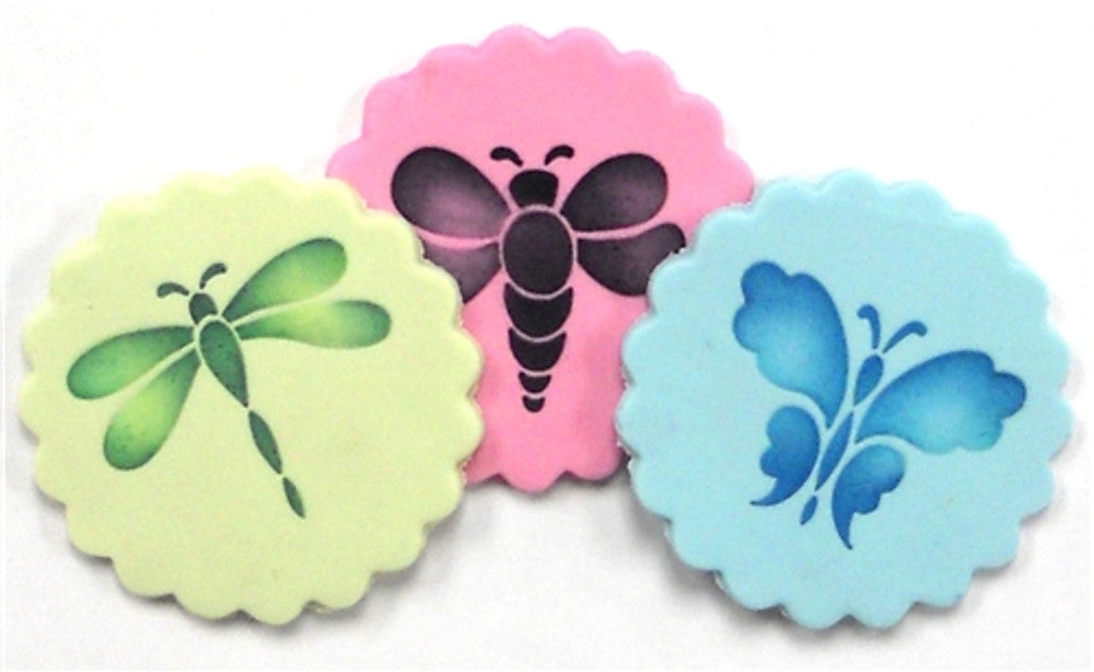 Garden Bugs Round Cookie Stencil Sets by Designer Stencils 2 Inch Cookies