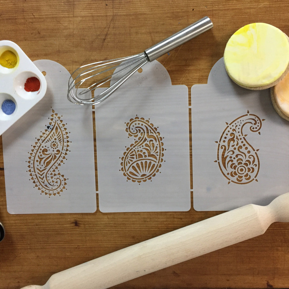 Jaipur Paisley Cake Stencil Set by Designer Stencils