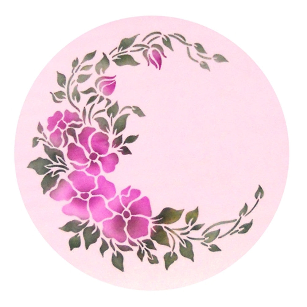 Wild Rose Spray Cake Stencil Top by Designer Stencils Cake