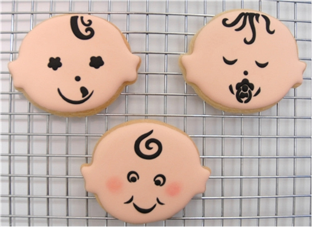 Baby Faces Round Cookie Stencil Sets by Designer Stencils Cookies