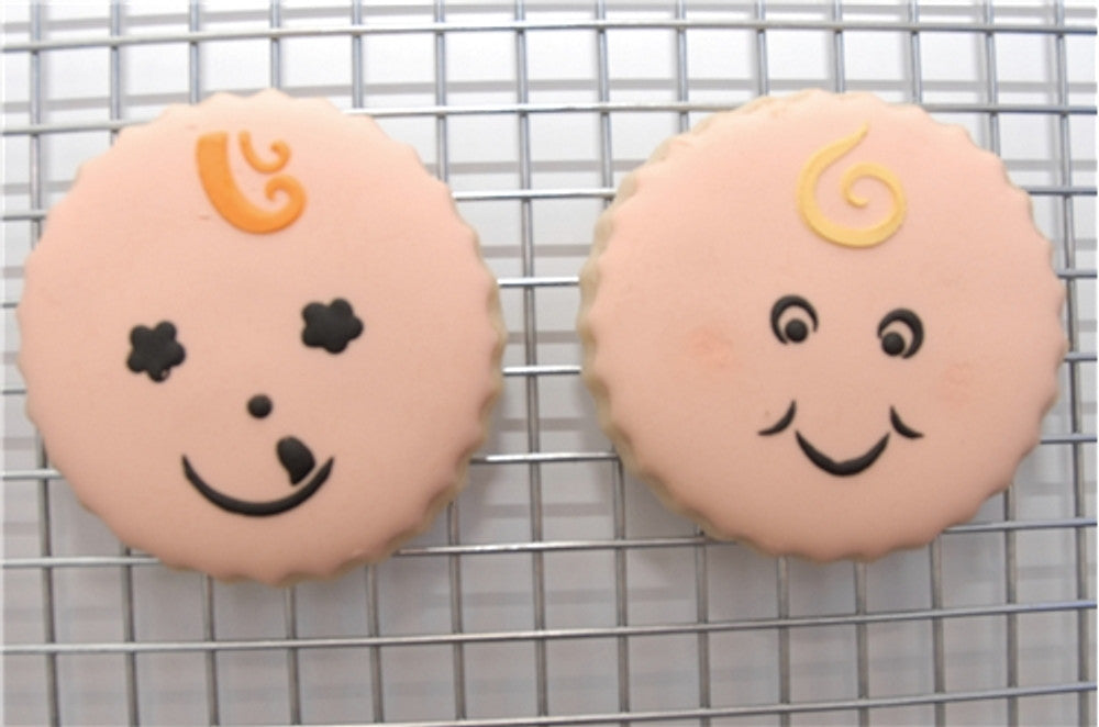 Baby Faces Round Cookie Stencil Sets by Designer Stencils Cookies