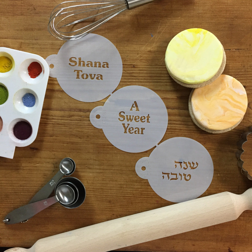 Shana Tova Round Cookie Stencil Set by Designer Stencils