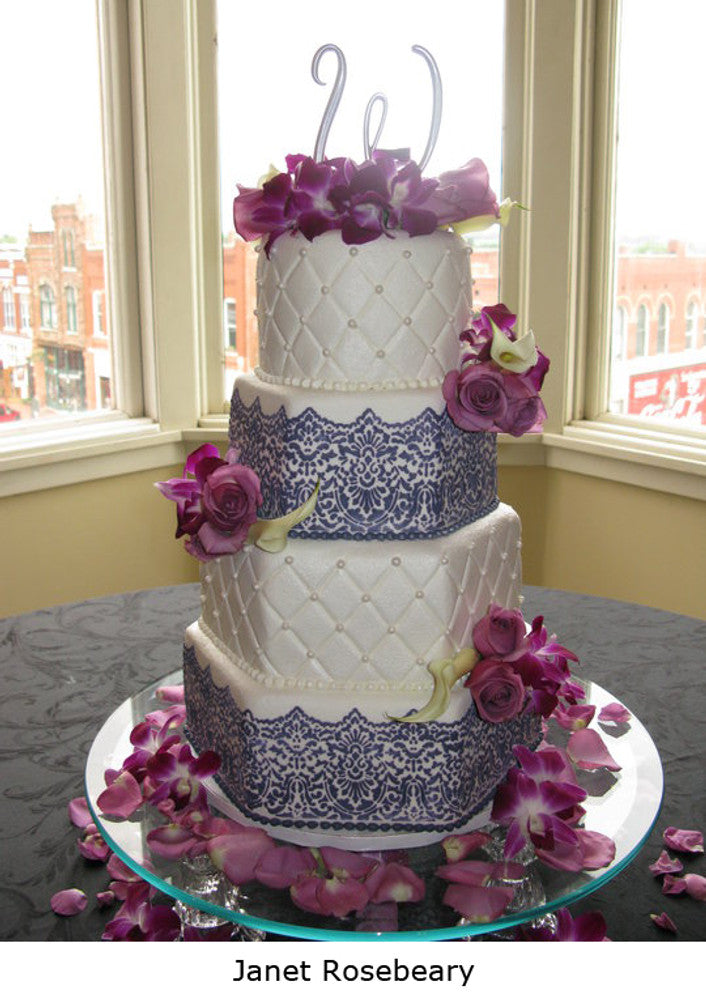Victorian Lace Cake Stencil Side by Designer Stencils Cake