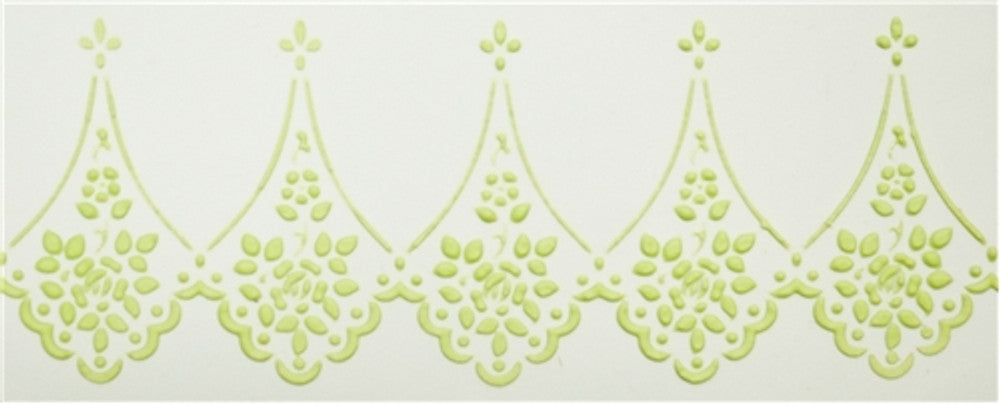 Alencon Lace Companion Cake Stencil Side by Designer Stencils Fondant