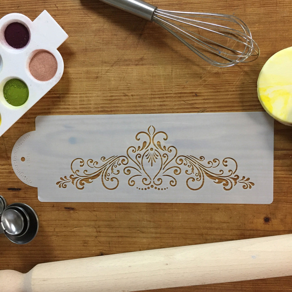 Small Princess Lace Cake Stencil Side by Designer Stencils