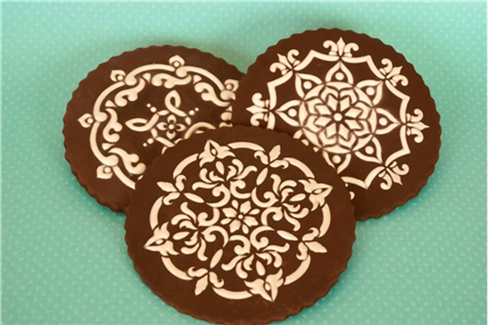 Venetian Prints Round Cookie Stencil Set by Designer Stencils Cookies