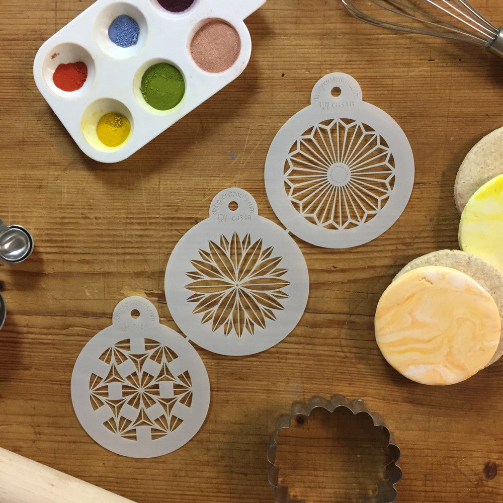 Retro Circle Round Cookie Stencil Set by Designer Stencils