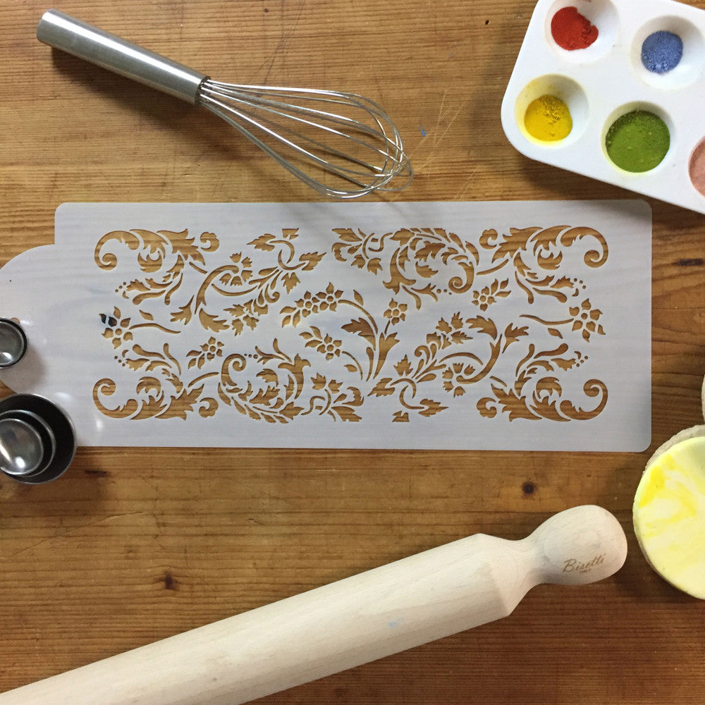 Jasmine Lace Cake Stencil Side by Designer Stencils