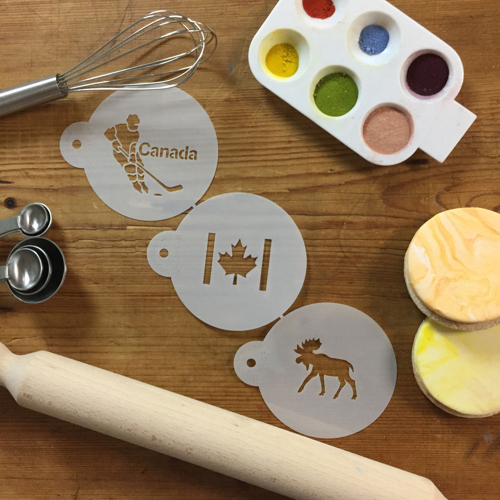 Oh Canada Round Cookie Stencil Set by Designer Stencils