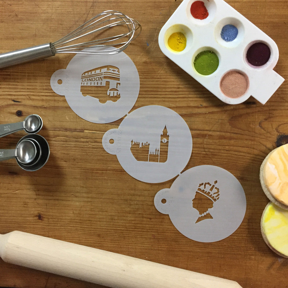 Royal London Round Cookie Stencil Set by Designer Stencils