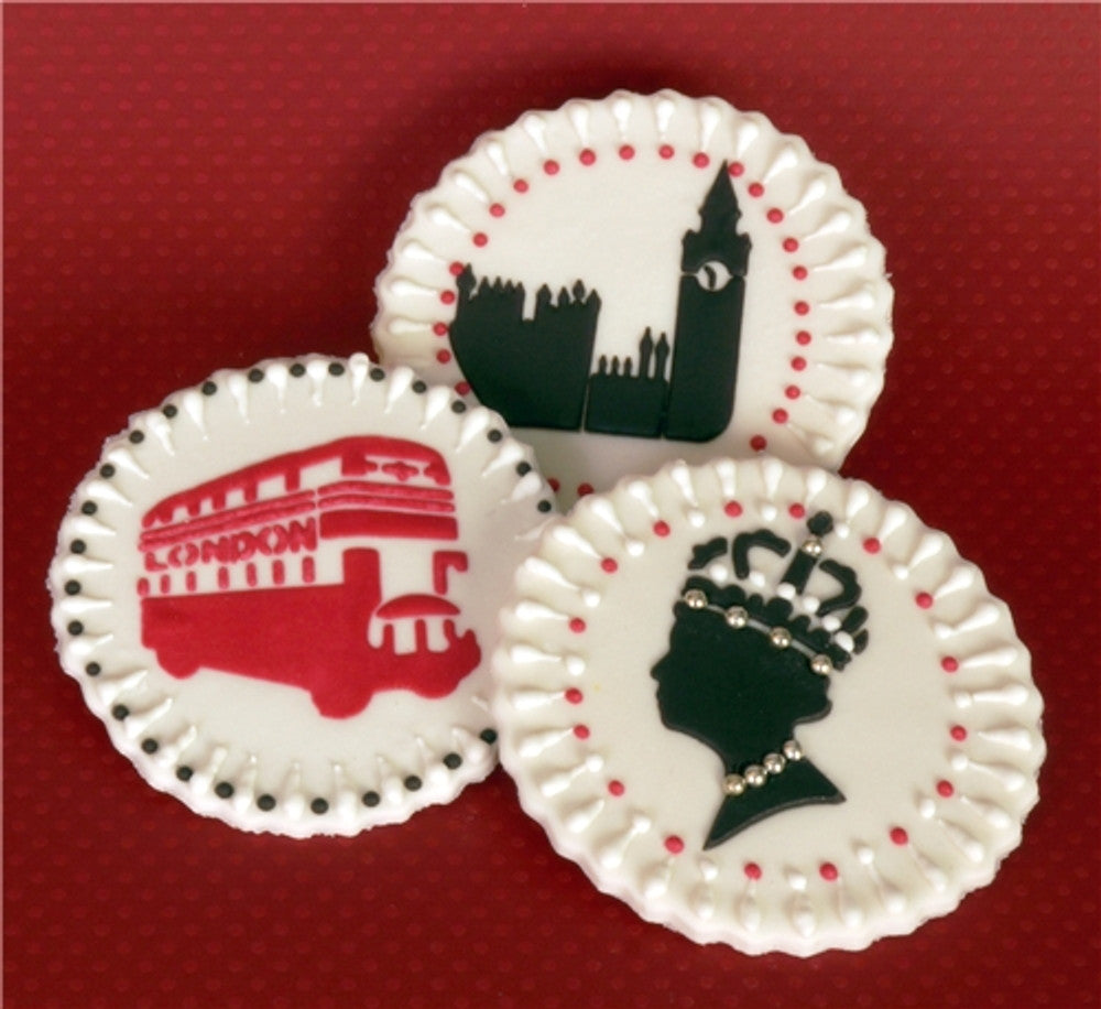 Royal London Round Cookie Stencil Set by Designer Stencils