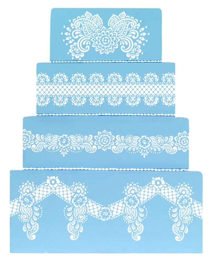 Chelsea Cake Stencil Set by Designer Stencils Tiered Cake