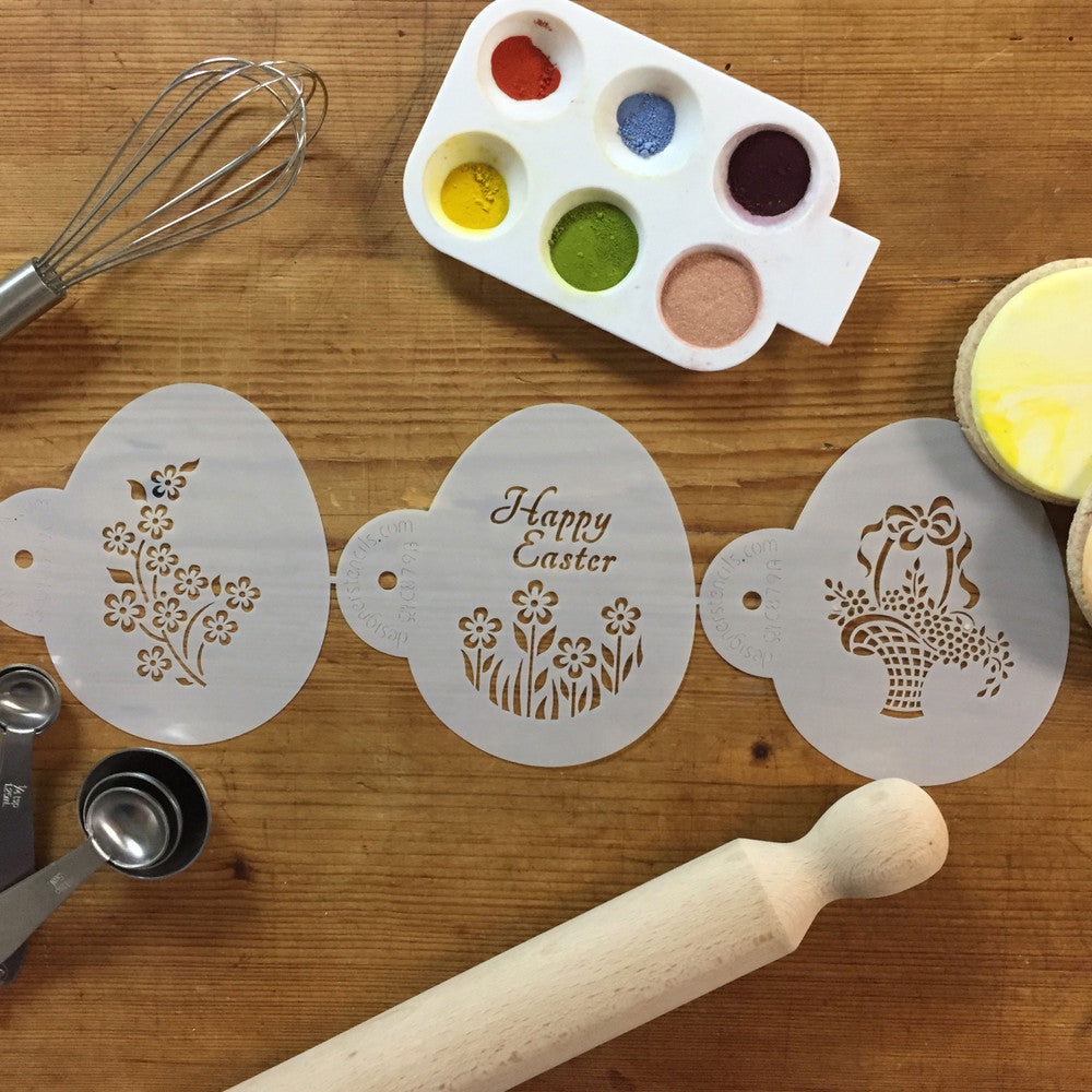 Easter Basket Egg Cookie Stencil Set by Designer Stencils