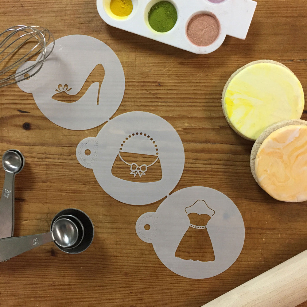 Fashionista Round Cookie Stencil Set by Designer Stencils