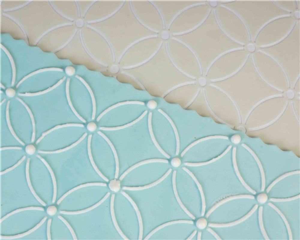 Deco Interlocking Circles Cake Stencil Side by Designer Stencils Fondant
