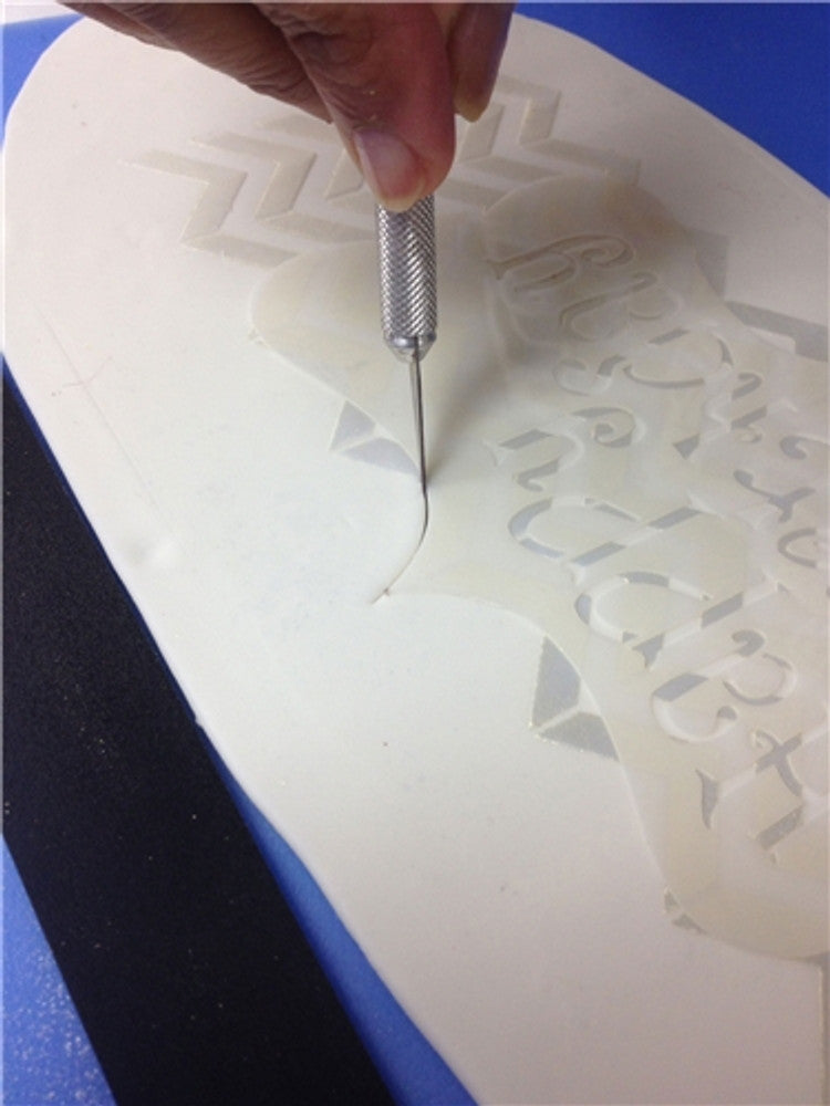 Happy Anniversary Plaque Cake Stencil by Designer Stencils Cutting Fondant