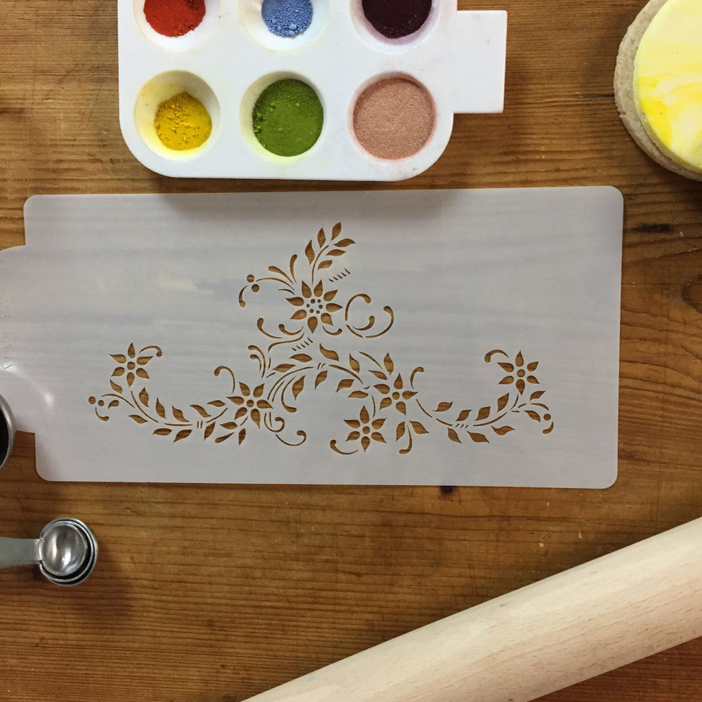 Wedding Garland Cake Stencil Side by Designer Stencils