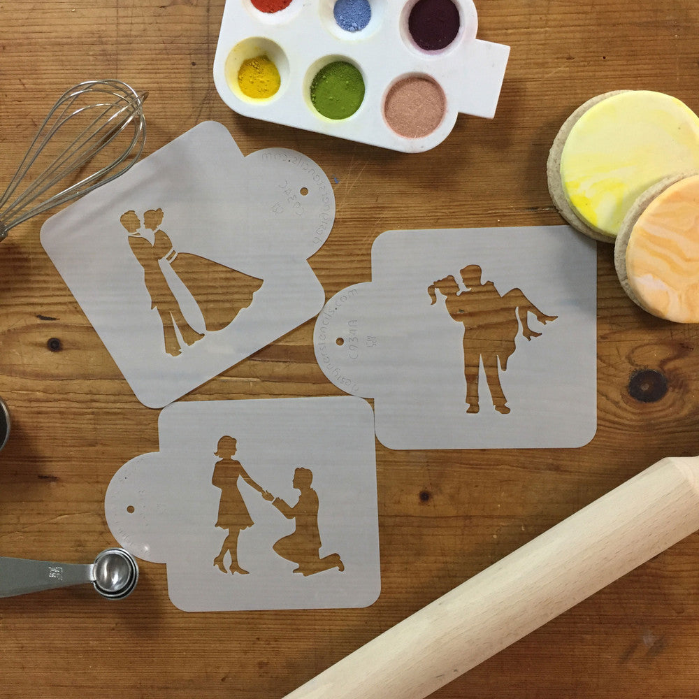 Stages of Love Silhouette Cake Stencil Set by Designer Stencils