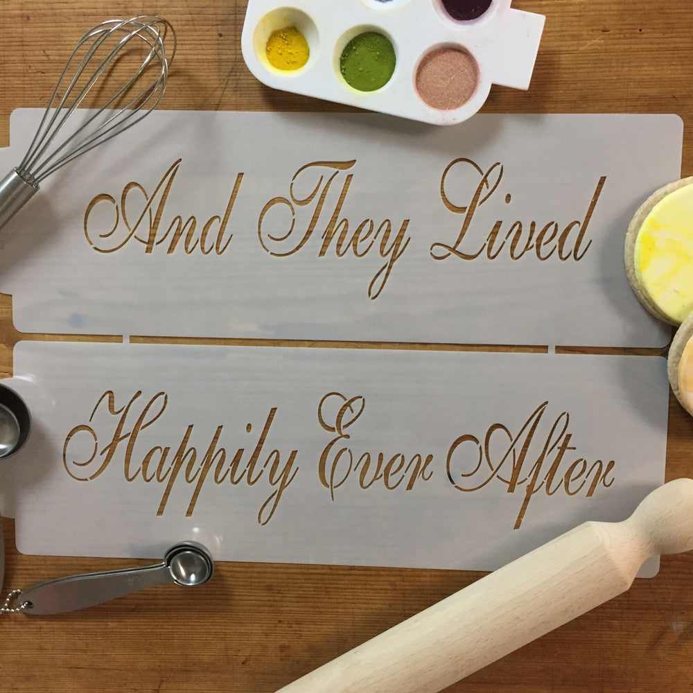 Happily Ever After Cake Stencil Set by Designer Stencils