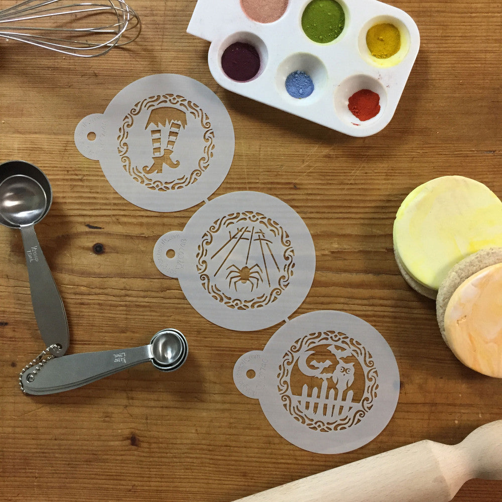 Whimsical Halloween Round Cookie Stencil Set by Designer Stencils