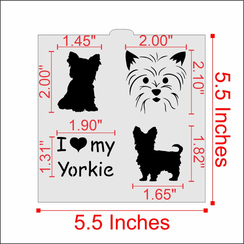 I Love My Yorkie Cookie Stencil by Designer Stencils