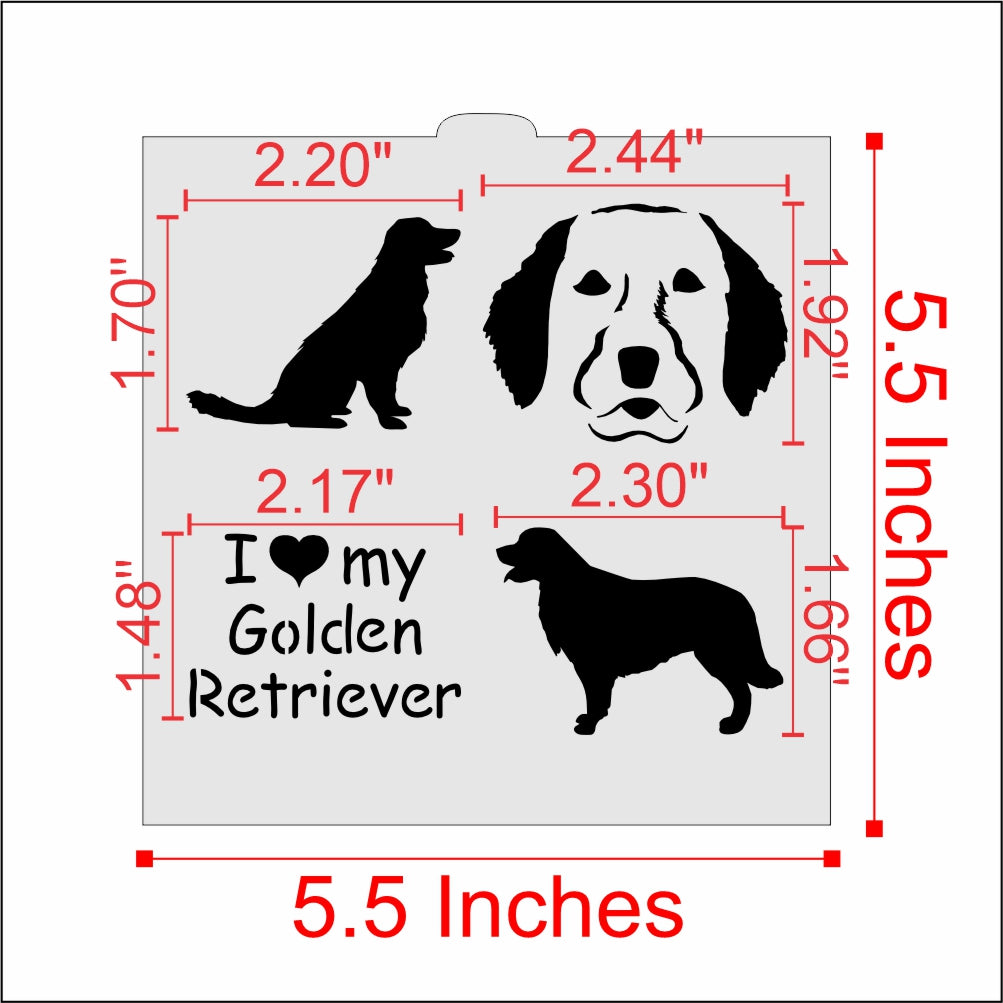 I Love My Golden Retriever Cookie Stencil by Designer Stencils
