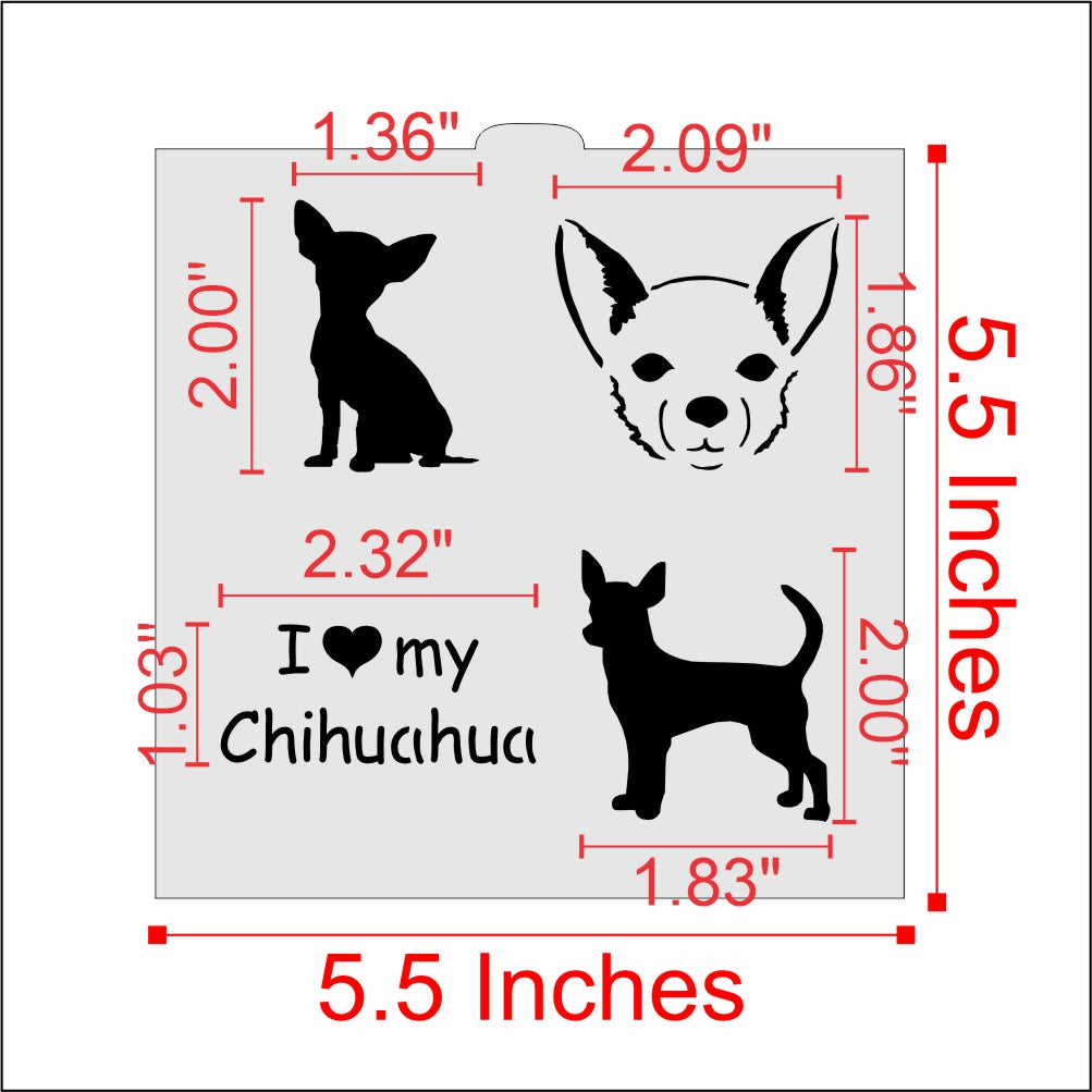 I Love My Chihuahua Cookie Stencil by Designer Stencils