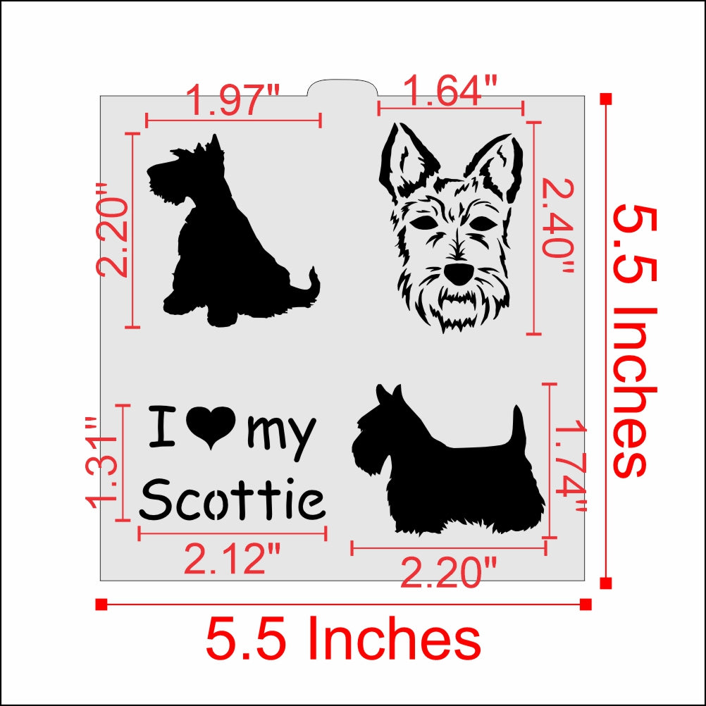 I Love My Scottie Cookie Stencil by Designer Stencils