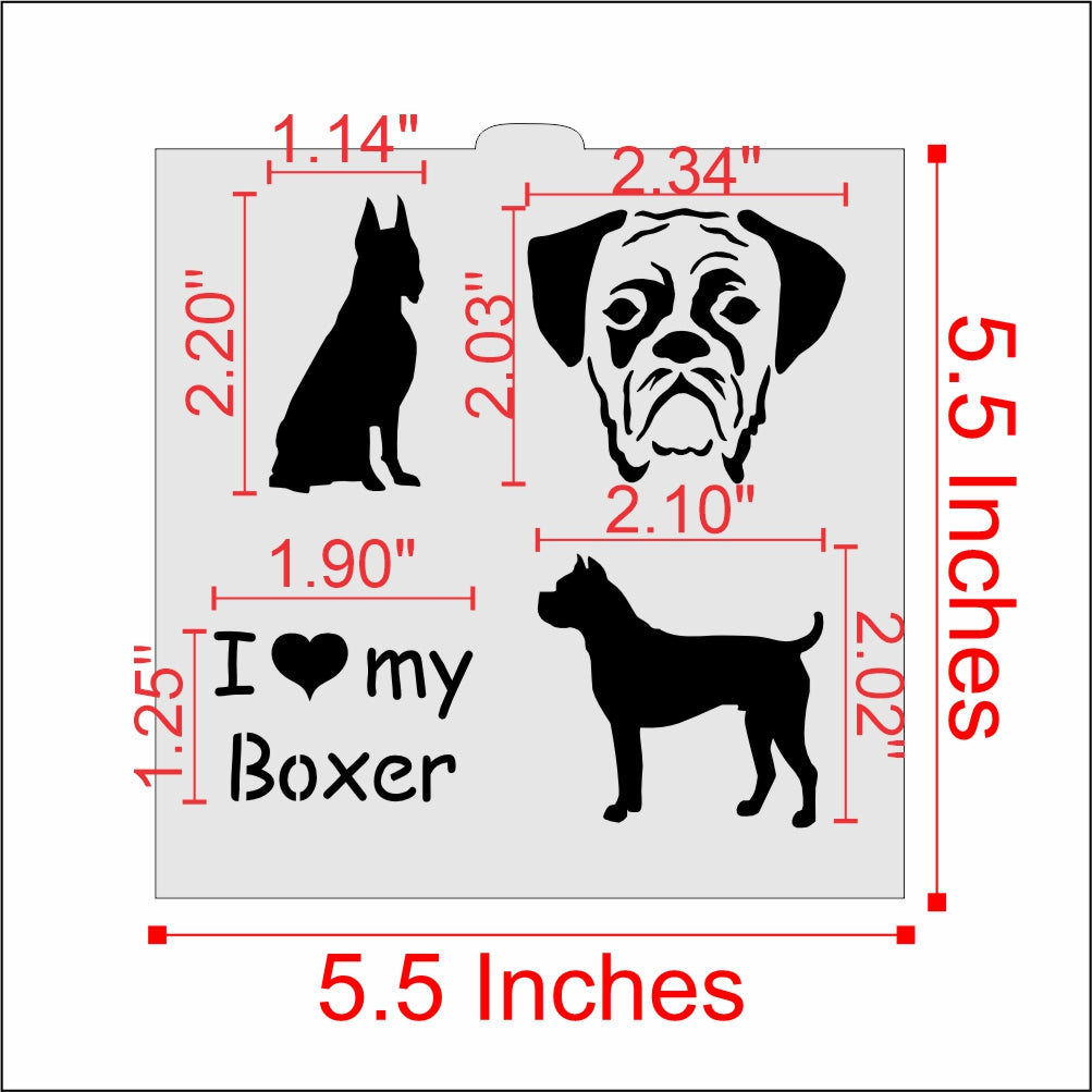 I Love My Boxer Cookie Stencil by Designer Stencils