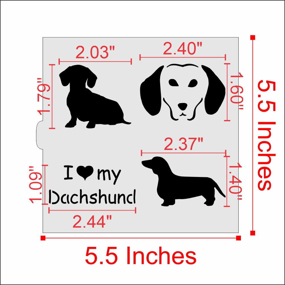 I Love My Dachshund Cookie Stencil by Designer Stencils
