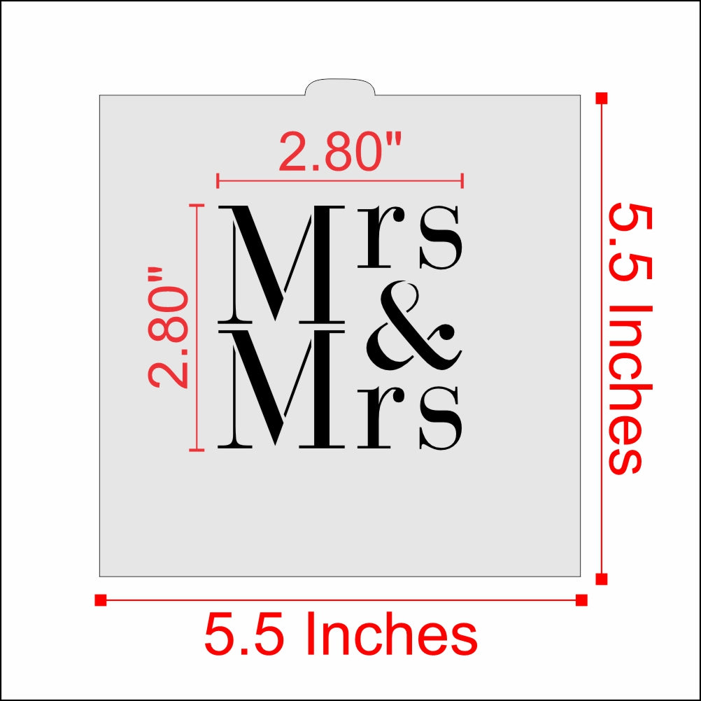 Measurements for the Mrs and Mrs Cookie Stencil