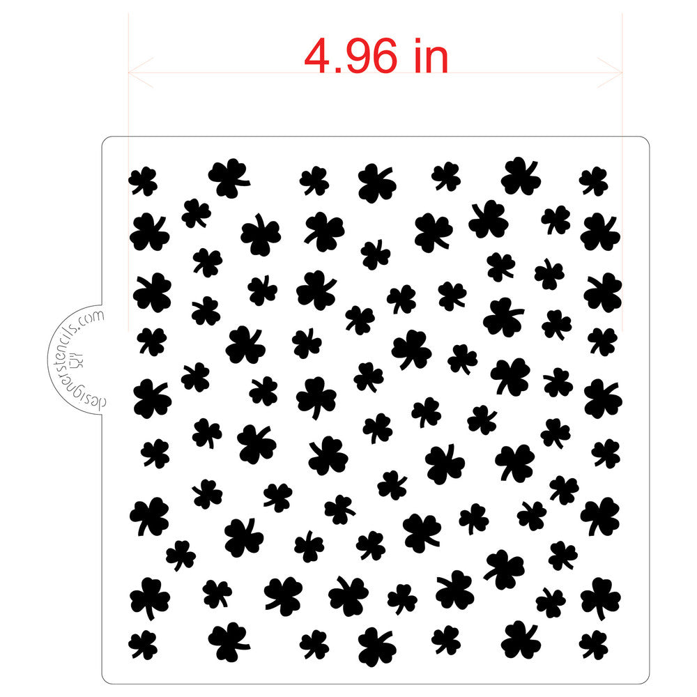 Shamrock Cookie Stencil by Designer Stencils sizing information