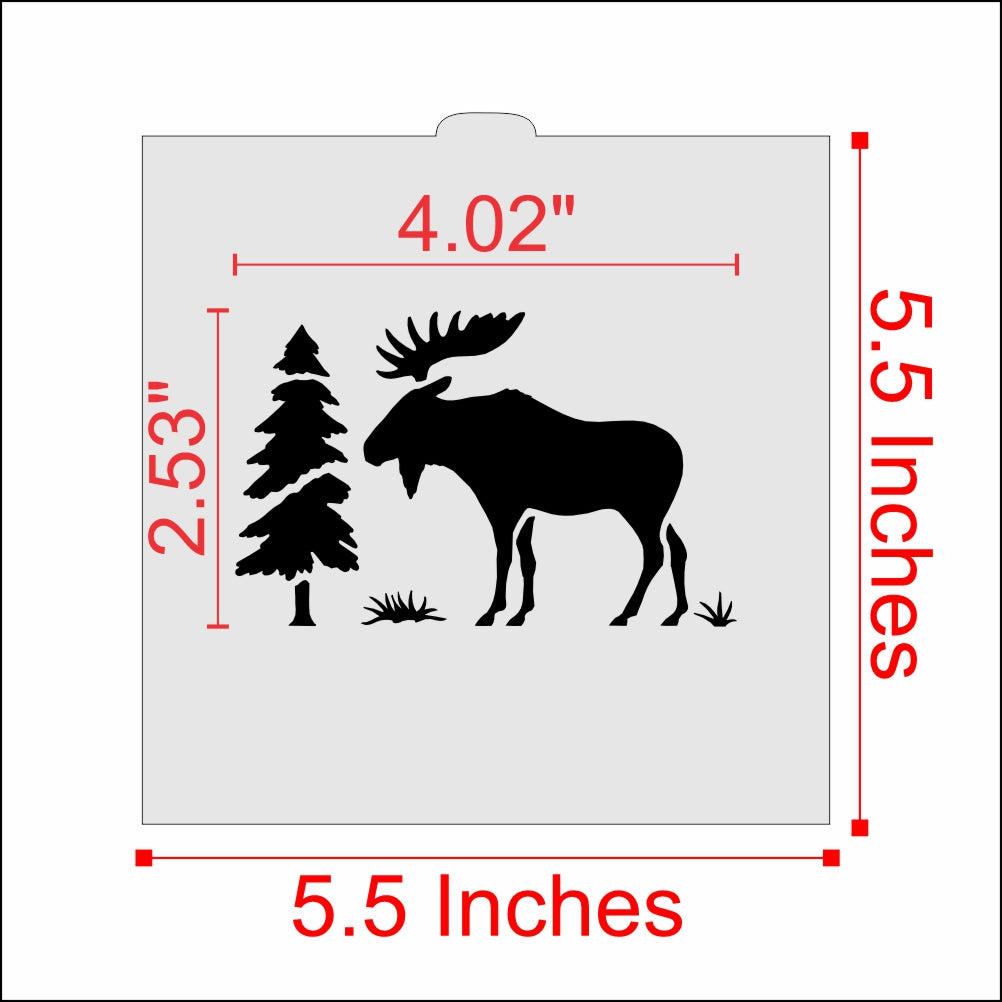 Measurements for the Moose Silhouette Cookie Stencil