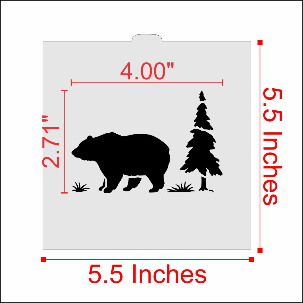 Measurements for the Bear Silhouette Cookie Stencil