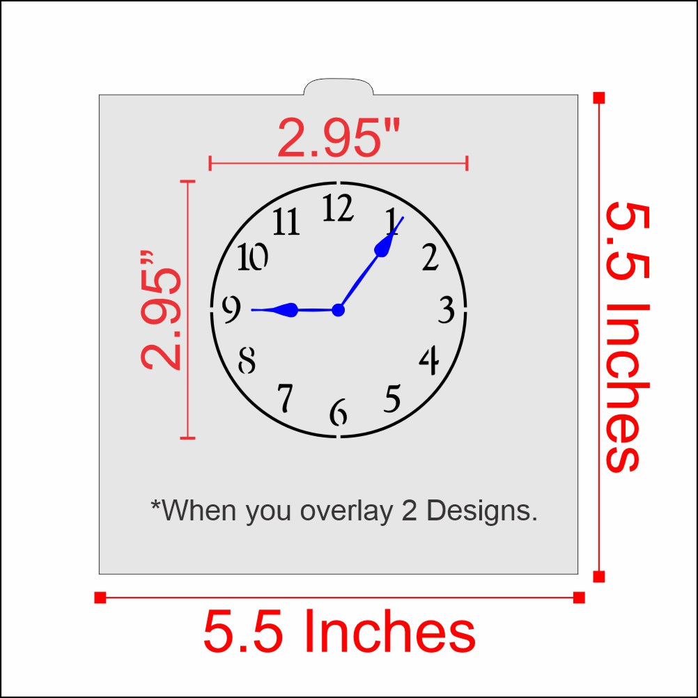 Mini Clock with Hands Cookie Stencil by Designer Stencils