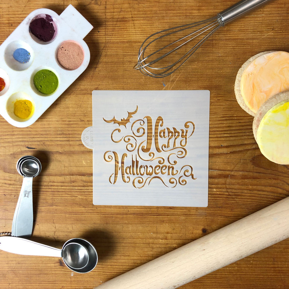 Happy Halloween Lettering Cookie Stencil By Designer Stencils