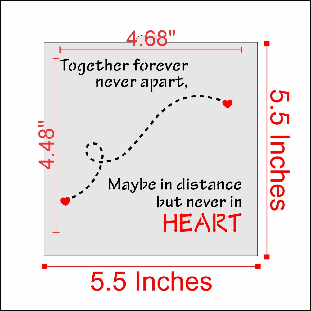 Measurements for the Together Forever Cookie Stencil