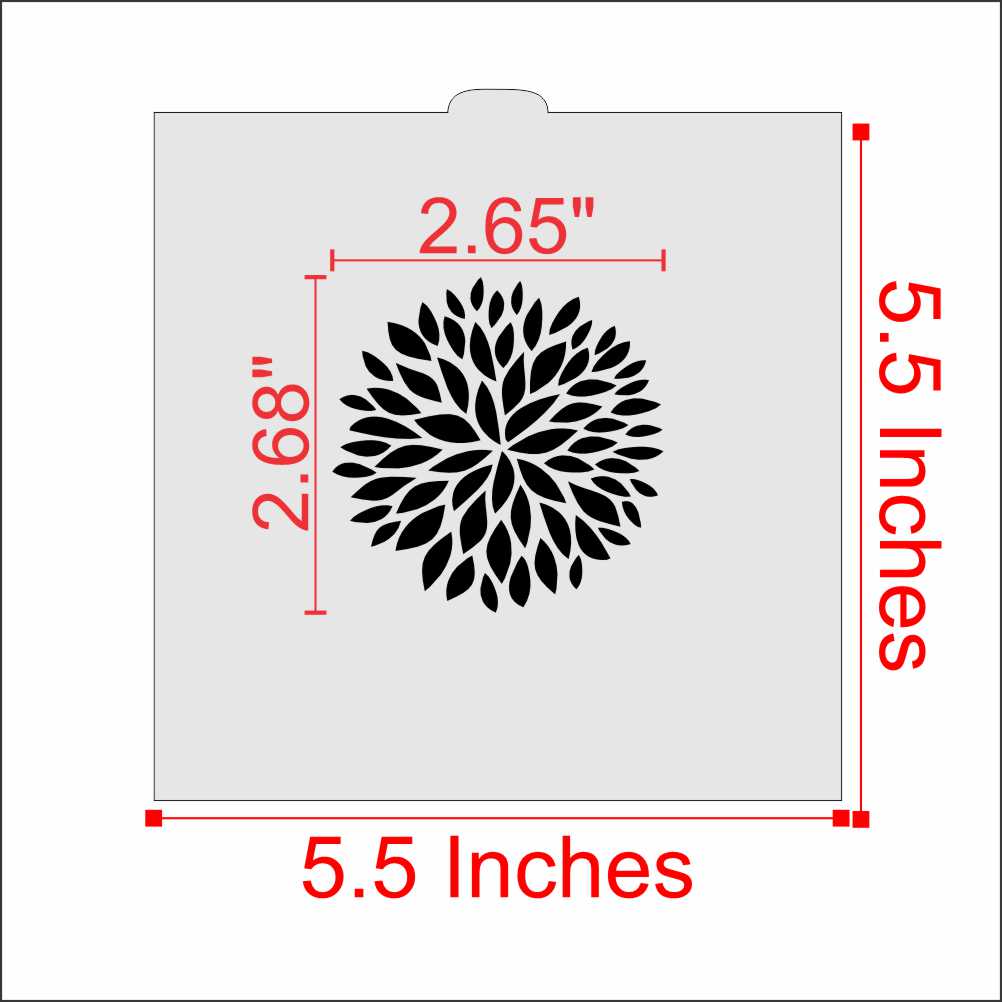 Measurements of the Modern Mum Cookie by Designer Stencils