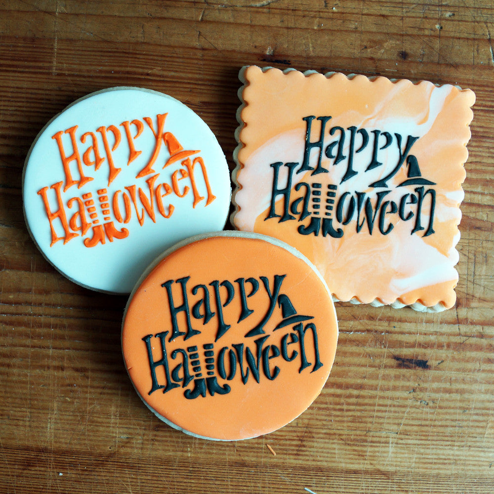 Witchy Happy Halloween Cookie Stencil By Designer Stencils Cookies