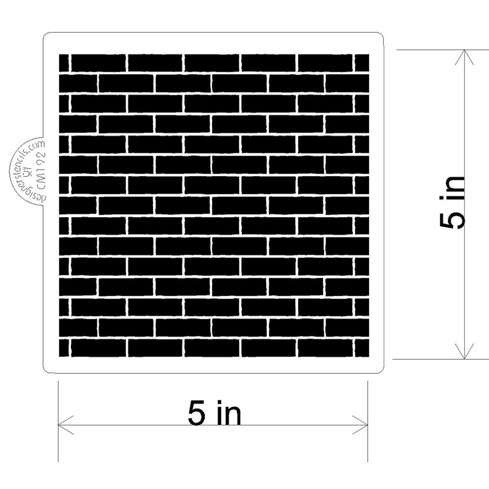 Brick Wall Cookie Stencil by Designer Stencils Dimensions