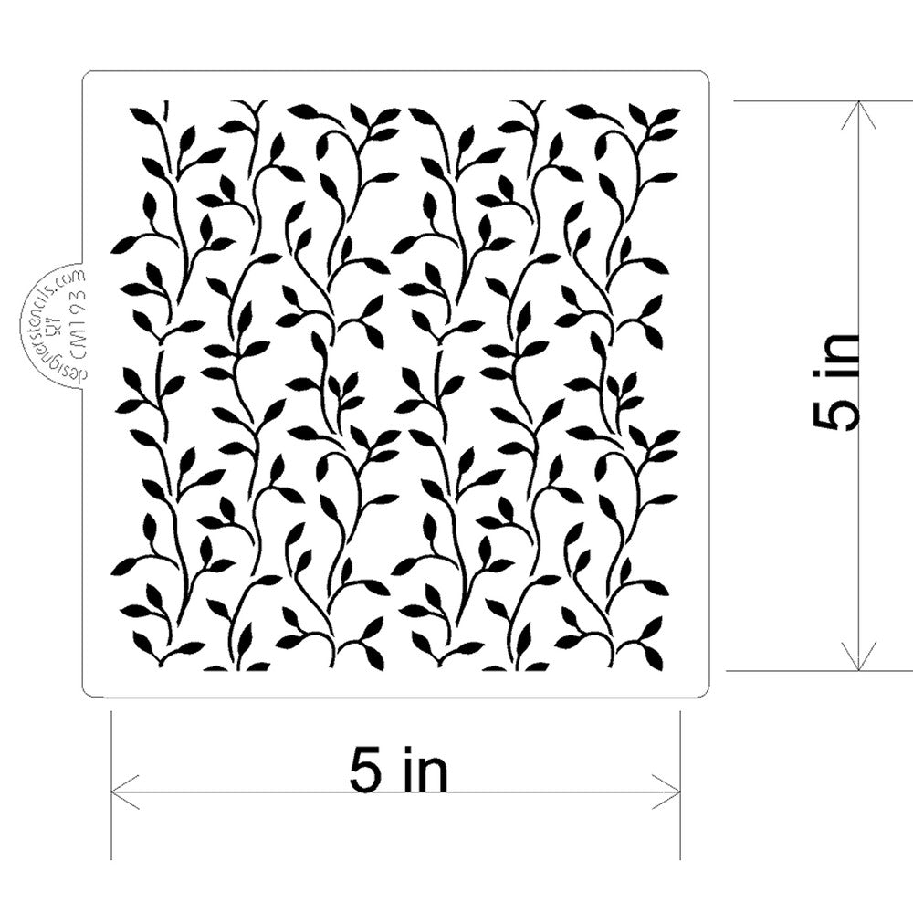 Climbing Vine Cookie Stencil by Designer Stencils Dimensions