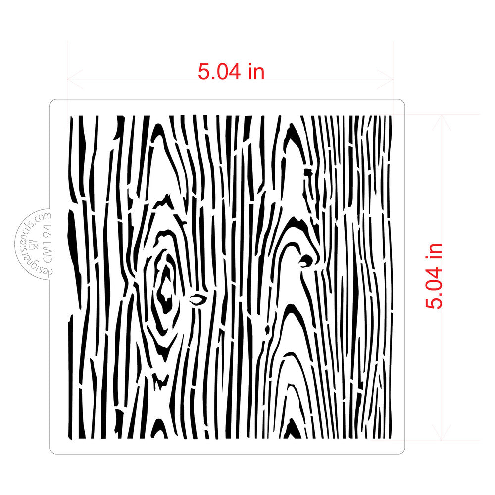 Faux Wood Grain Cookie Stencil by Designer Stencils Dimensions