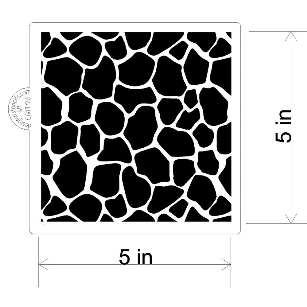 measurements of Giraffe Skin Cookie Stencil by Designer Stencils