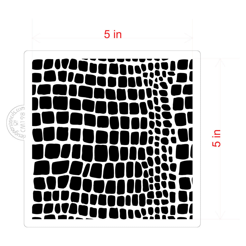 Snake Skin Cookie Stencil by Designer Stencils Dimensions