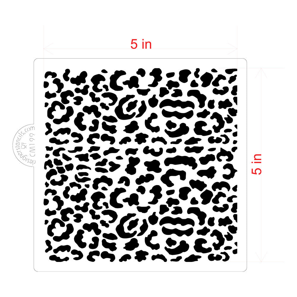 Leopard Skin Cookie Stencil by Designer Stencils Dimensions